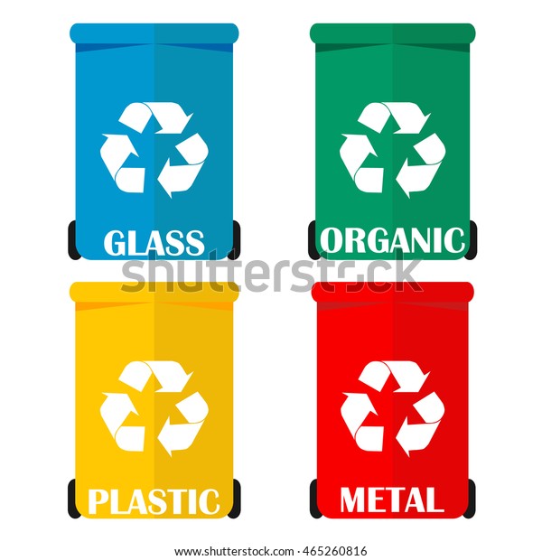 Different Colored Recycle Waste Bins Vector Image Vectorielle De