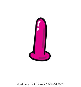 Dildo Sex Toy Doodle Icon Vector Stock Vector Royalty Free 1608647527