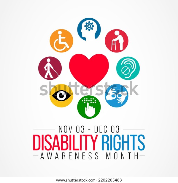 Disability Rights Awareness Month Observed Every Stock Vector Royalty