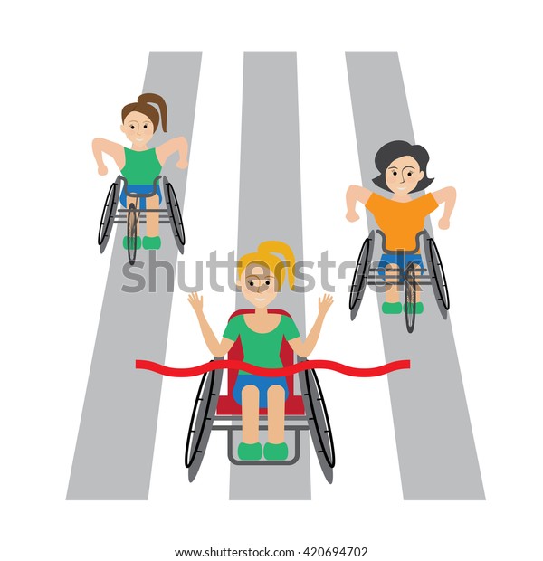 Disabled Sport Games Figure Vector Illustration Stock Vector Royalty