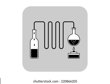 Distillation Kit On White Background Stock Vector Royalty Free