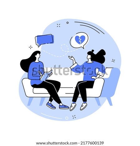 Divorce coach isolated cartoon vector illustrations. Divorce coach talking with woman, therapist session, small business, family relationship problems, share experience vector cartoon.