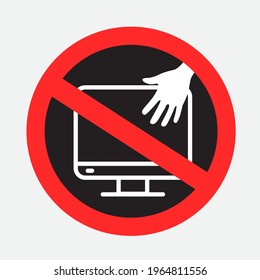 Do Not Touch Monitor Screen Hands Stock Vector Royalty Free