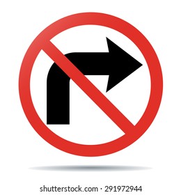 Do Not Turn Left Traffic Sign Stock Vector Royalty Free 291972947