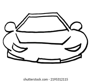 Doodle Car Drawing Funny Sketch Scribble Stock Vector Royalty Free