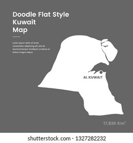 Doodle Flat Style Kuwait Map Stock Vector Royalty Free 1327282232