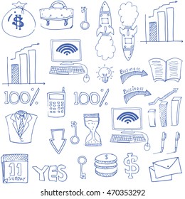 Doodle Hand Draw Business Theme Vector Stock Vector Royalty Free