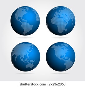 Dot World Globes Stock Vector Royalty Free Shutterstock