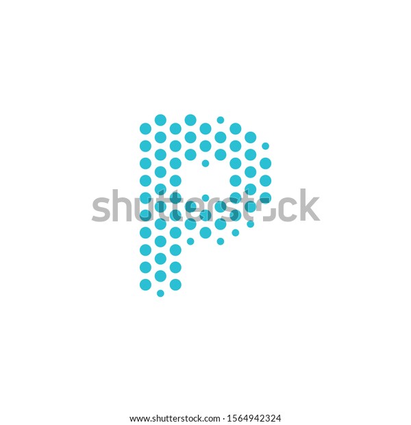 Dotted Letter P Logo Alphabet Particles Stock Vector Royalty Free