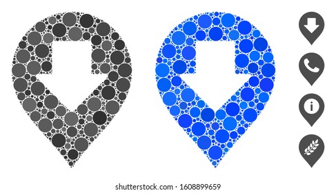 Policeman Marker Mosaic Filled Circles Different Stock Vector Royalty