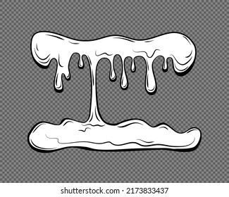 Dripping Liquid Outline On Transparent Background Stock Vector Royalty