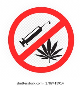 No Drugs Sign Stock Vector Royalty Free