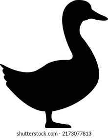 Duck Silhouette Icon Vector Simple Duck Stock Vector Royalty Free