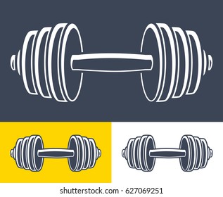 Dumbbell Barbell Icons Stock Vector Royalty Free Shutterstock