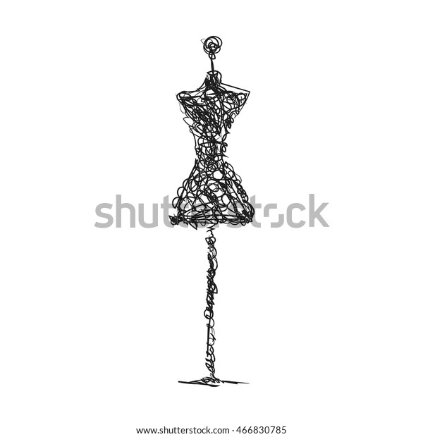 Dummy Dress Hand Drawing Illustration Vector Stock Vector Royalty Free