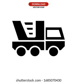 Vehicle Icons Tipper Truck Semitrailer Vector