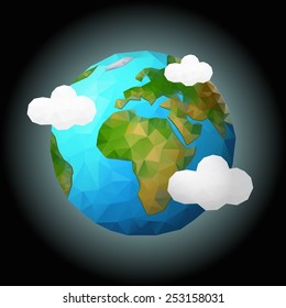 Earth Low Poly Vector Illustration Stock Vector Royalty Free 253157977