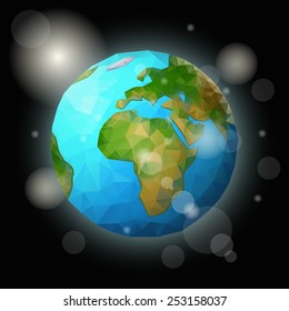 Earth Low Poly Vector Illustration Stock Vector Royalty Free