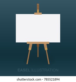 Vektor Stok Easel Vector Illustration Front View Isolated Tanpa