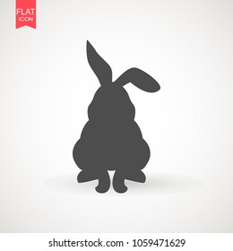 Easter Rabbits Silhouette Isolated On White Stock Vector Royalty Free