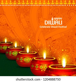 Diwali Festival Poster Diwali Holiday Shiny Stock Vector Royalty Free