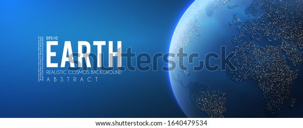 Eath Planet Space Lights Realistic Universe Stock Vector Royalty Free