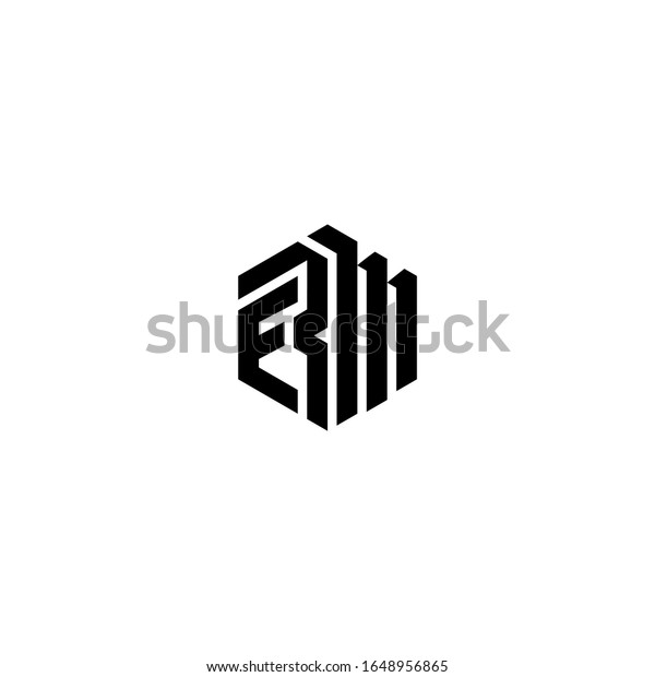 Ebm Erm Letter Logo Design Polygon Stock Vector Royalty Free