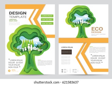 Eco Brochure Design Vector Template Corporate Stock Vector Royalty