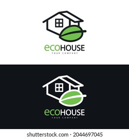 Eco House Logo Design Real Estate Stock Vector Royalty Free