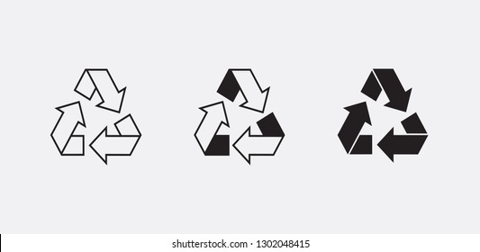 Eco Recycle Icons Set Vector Arrow Stock Vector Royalty Free