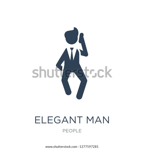 Elegant Man Talking Through Phone Icon Stock Vector Royalty Free