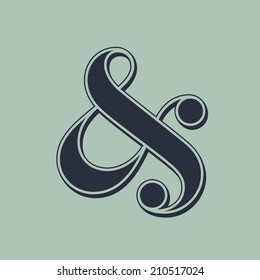 Vektor Stok Elegant Stylish Ampersand Symbol Wedding Invitation Tanpa