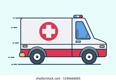 Emergency Ambulance Vector Illustration Medical Vehicle Stock Vector