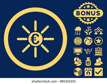 Euro Distribution Icon Bonus Symbols Vector Stock Vector Royalty Free