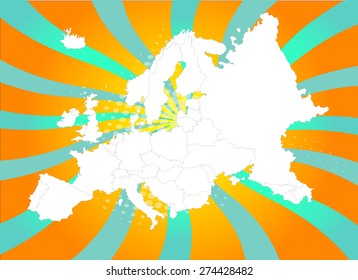 Europe Map High Detail Captivating Background Stock Vector Royalty