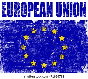 European Union Grunge Flag Vector Illustration Stock Vector Royalty