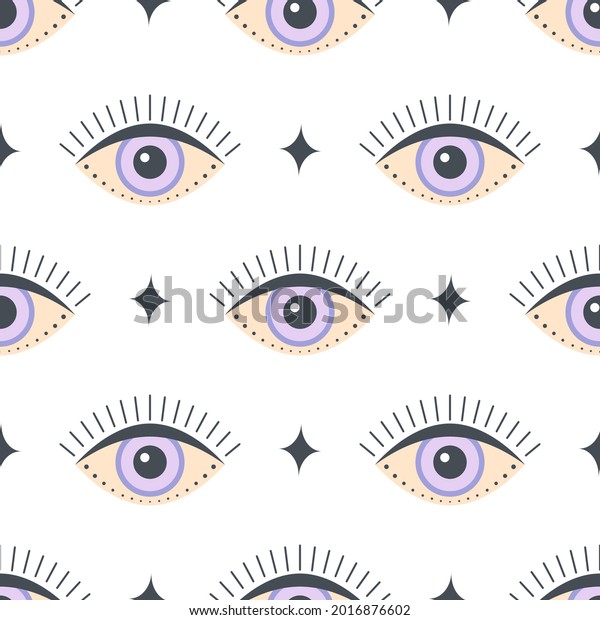 Evil Eye Vector Seamless Pattern Magic Stock Vector Royalty Free