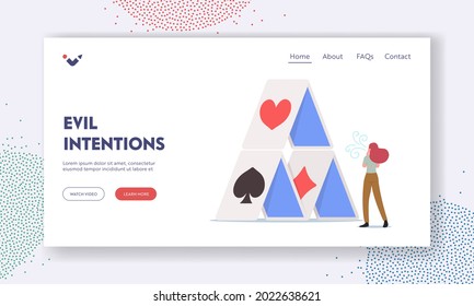 Evil Intentions Landing Page Template Sneaky Stock Vector Royalty Free