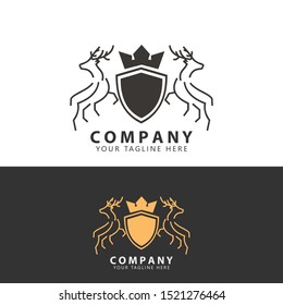 Exclusive Deer Logo Mono Line Stylemodern Stock Vector Royalty Free