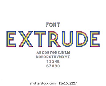 Extrude Font Vector Alphabet Letters Numbers Stock Vector Royalty Free