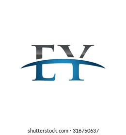 Ry Initial Company Blue Swoosh Logo Stock Vector Royalty Free 316750412