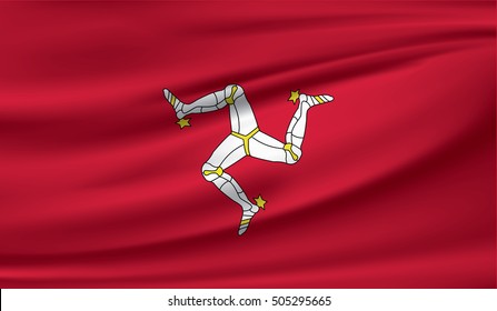 Fabric Texture Flag Isle Man Stock Vector Royalty Free