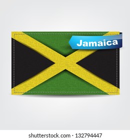 Fabric Texture Flag Jamaica Blue Bow