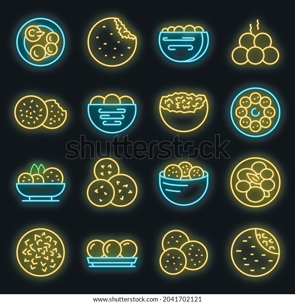 Falafel Icons Set Outline Set Falafel Stock Vector Royalty Free