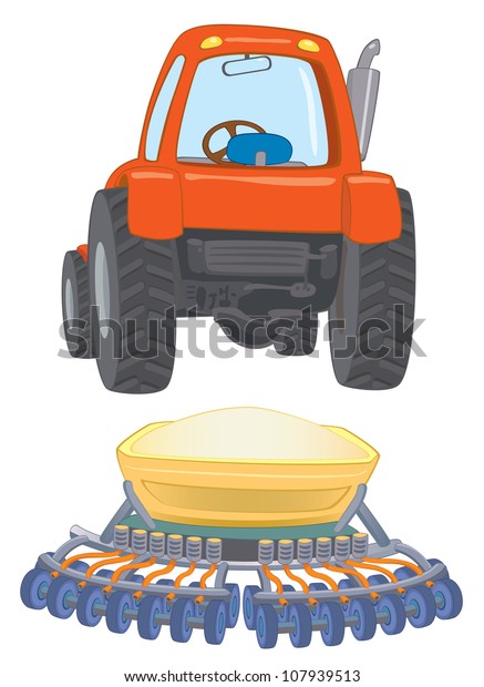 Farm Tractor Planter Stock Vector Royalty Free