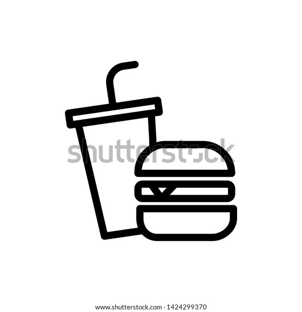 Fast Food Vector Line Icon Illustration Stock Vector Royalty Free