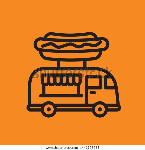 Fast Food Vector Line Icon Street Stock Vector Royalty Free