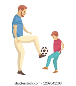 Father Son Playing Football Stock Vector Royalty Free 1209841108