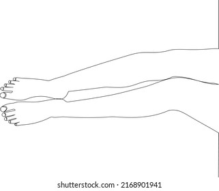 Female Feet Drawing By One Continuous Stock Vector Royalty Free