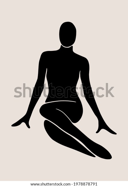 Female Figure Contemporary Poster Woman Silhouette Stock Vector Royalty Free